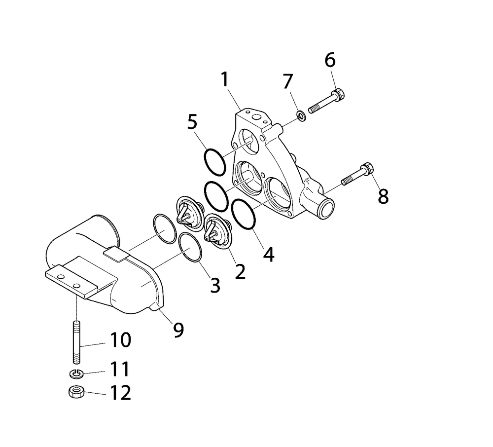 Engine Group - Thermostat Diagram and Parts List for 080087-00  Briggs and Stratton Generator
